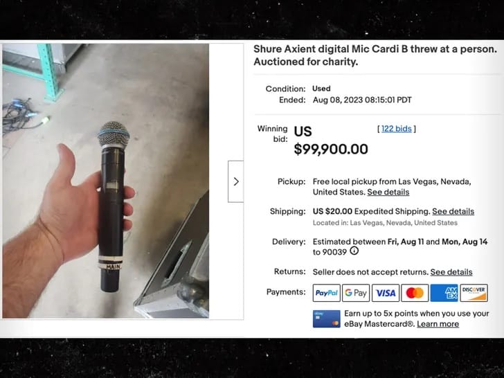 The Microphone Cardi B Threw At a Concertgoer is Being Auctioned Off for Charity